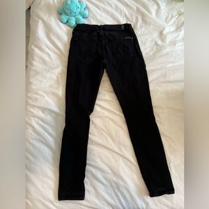 7 For All Mankind Black ripped skinny jeans